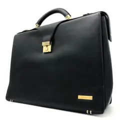 銀座クワトロ　ビジネスバッグ　2way A4収納可能　ゴールド金具　ブラック