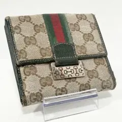 GUCCI グッチ 折り財布 シェリーライン GGキャンバス ホースビット