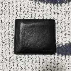 二つ折り財布 メンズ　ブラック　黒 合皮