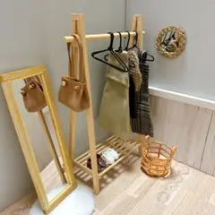 ミニチュア家具＊ハンガーラック＆ミラー