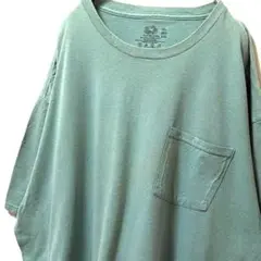 フルーツオブザルーム 無地 Tシャツ くすみグリーン 緑 2XL 古着