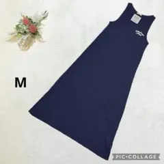 アンダーラップス 【M】 ロングワンピース ノースリーブ ビッグロゴ ストレッチ