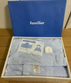 familiar 新品　ポンチョ型バスタオル　フード付き　水色