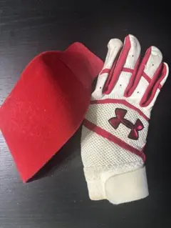 Under Armour バッティング用手袋 ホワイト/レッド