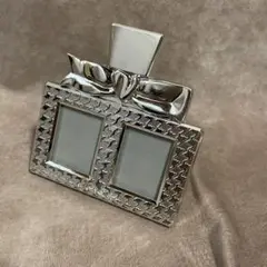 DIOR クリスチャンディオール ダブルフォトフレーム シルバー調リボンデザイン