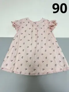 BabyGAP 90 ストライプ花柄ワンピース