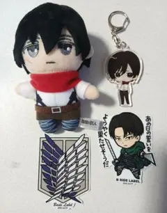 劇場版 進撃の巨人 完結編 ミカサ ぬいぐるみ キーホルダー シール