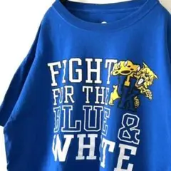 NCAA ファイト ブルー&ホワイト Tシャツ L ブルー 青 古着
