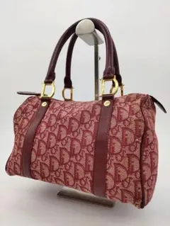 Christian Dior トロッター ミニボストンバッグ ボルドー