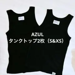 アズール メンズタンクトップ 2枚セット ブラックSサイズ ダークネイビーXS