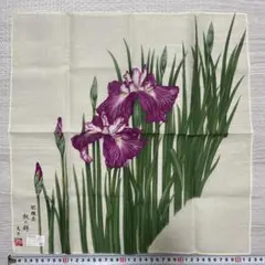 アヤメデザインハンカチ レディース　花柄
