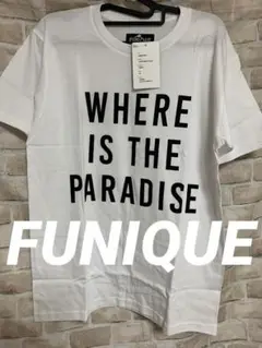 新品◆メンズ◆FUNIQUE◆ロゴプリントＴシャツ◆白◆ホワイト◆M◆日本製