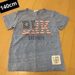 140cm MPS アメリカ国旗風ロゴプリント Tシャツ デニム風カラー