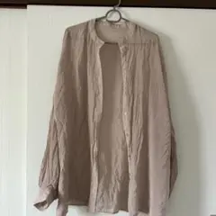 ジャングルジャングル　ノーカラー　シアーシャツ