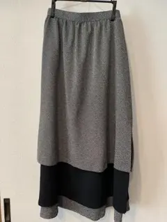 【美品】詩仙堂 ちりめん ロングスカート