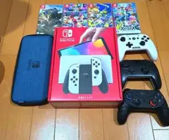 任天堂スイッチ 有機LEDモデル ホワイト ソフト4本セット コントローラ3つ付