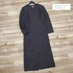 【マーガレットハウエル】ウール100%バックボタンワンピース 美品