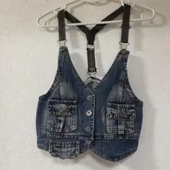 デニムビスチェ リボンデザイン　デニム　ベスト