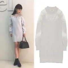 【新品】スナイデル snidel エンブロイダリー ニットワンピース