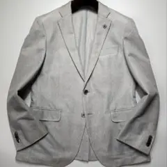 【極美品】23区HOMME テーラードジャケット 46 コットン シルバーグレー