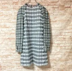 トムブラウン THOM BROWNE ワンピース フレア ツイード チェック柄