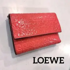 LOEWE ロエベ 三つ折り財布 ミニ財布 ピンク バーチカル リピート