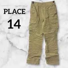 PLACE 【14】カーゴパンツ カーキ ベージュ カジュアル ウエスト調節可