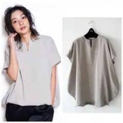 【美品】オアーノ owauno / 半袖バルーンブラウス KANAKO M