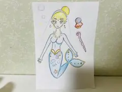 手書きイラスト　人魚姫