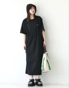 【美品】THOUSAND MILE ショートスリーブ ドローコードワンピース