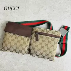 【極美品】GUCCI グッチ GG柄 シェリーライン ボディーバッグ キャンバス