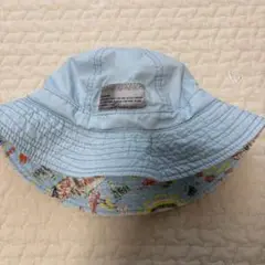 パパパパパーク　デニム風　ベビー帽子　ハット 48cm バケハ