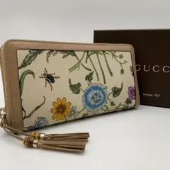 美品✨ グッチ フローラ ラウンド ファスナー長財布 花柄