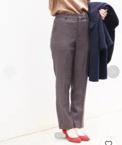 【美品】イエナ IENA ウールチェックスティックパンツ 36