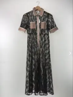 美品　MIIA レース長袖シャツワンピース サイズF