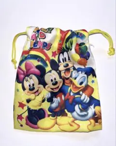 【未使用品】ディズニー　巾着　レトロ　ネオン
