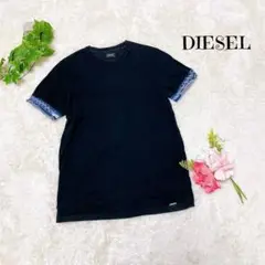 ディーゼル 半袖Tシャツ デニム クルーネック ブラック Sサイズ シンプル