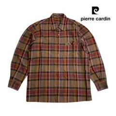 00M491◯ pierre cardin チェック スクエア ボックスシャツ