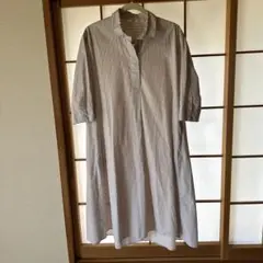 ユニクロ　ストライプシャツワンピース　Ｌ