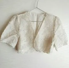 新品 15号（XL）　はるやま　礼服　レース羽織り　半袖　ボレロ