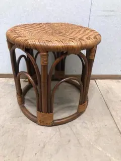 藤 ラタン家具 椅子 イス チェア オットマン　ヴィンテージ 250226-