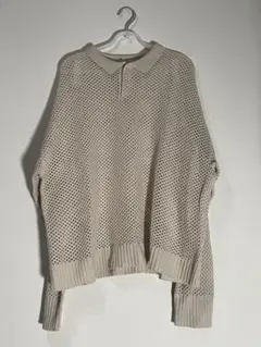 ridion plain メッシュ編みポロセーター