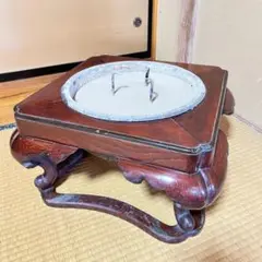欅大名火鉢 赤色 四角形 陶器 木箱付き 灰付き（灰は入らなければ送りません） 欅大名火鉢 赤色 四角形 陶器 木箱付き 灰付き（灰は入らなけれ