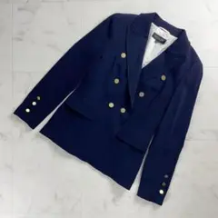 ESCADA ゴールドボタンダブルフェイスジャケット 紺 サイズ36*TC823