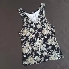 トルネードマート 花柄 Vネック タンクトップ 綿素材