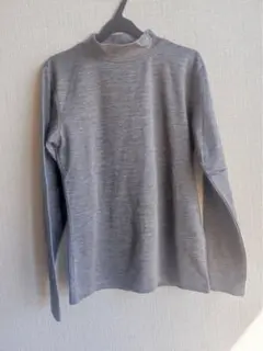 グレー ハイネック 長袖Tシャツ M