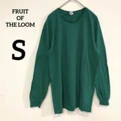 FRUIT OF THE LOOM グリーン 長袖カットソー S