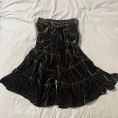 fairygrunge フレア ガウチョ パンツ ベロア レース バレエコア