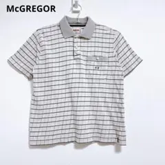 【マックレガー】ポロシャツ　半袖　メンズトップス　ベージュ　グレー　チェック柄