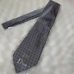 ChristianDiorディオール新品ネクタイ　グレー系　Diorチェック